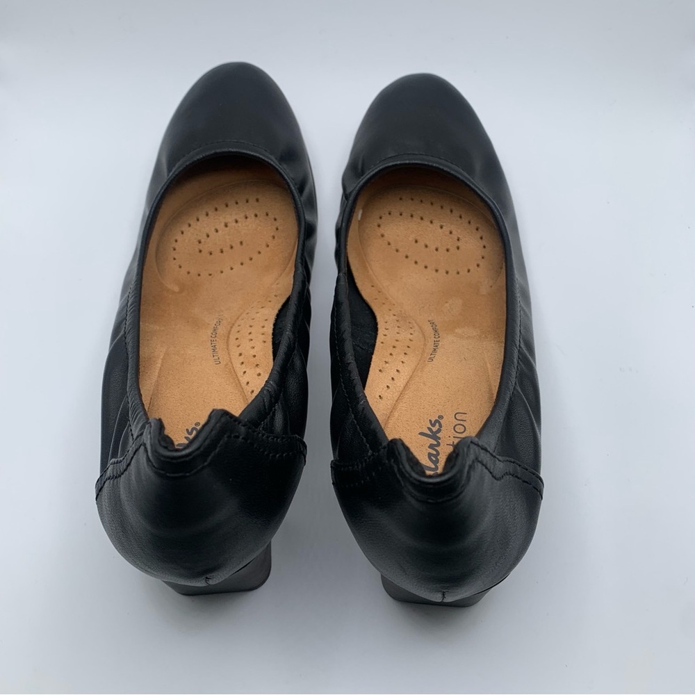 NWOB Clarks Women's Neiley Pearl Slip-On Pumps black leather size 8.5 Wide 1299 - Picture 8 of 13